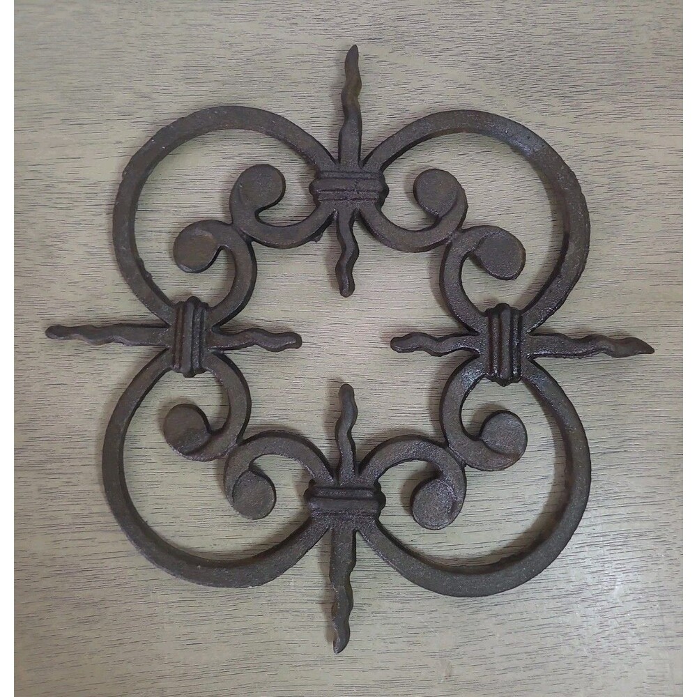 Vintage Cast Iron Metal Rosette Wall Hanging Decor 10.25"